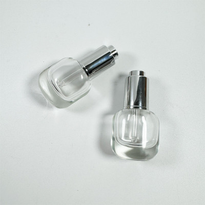 15ml 30ml 50ml 100ml Clear Square Glass Dropper Bottle Perfume Glass Bottle With Gold Silver Top Cap