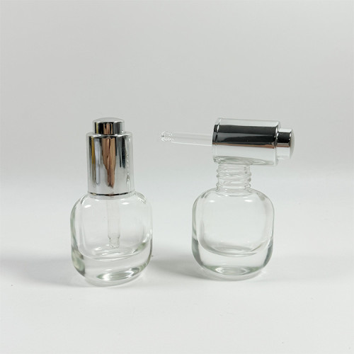 15ml 30ml 50ml 100ml Clear Square Glass Dropper Bottle Perfume Glass Bottle With Gold Silver Top Cap