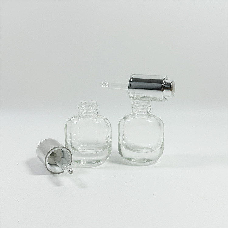 15ml 30ml 50ml 100ml Clear Square Glass Dropper Bottle Perfume Glass Bottle With Gold Silver Top Cap