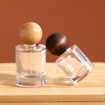 Luxury Custom Clear Round Crimp 30ml 50ml Empty Perfume Bottle 100ml Glass Bottle With Lid