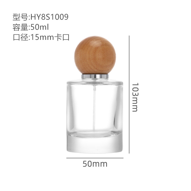 Luxury Custom Clear Round Crimp 30ml 50ml Empty Perfume Bottle 100ml Glass Bottle With Lid