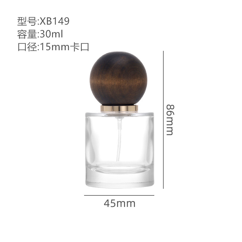 Luxury Custom Clear Round Crimp 30ml 50ml Empty Perfume Bottle 100ml Glass Bottle With Lid