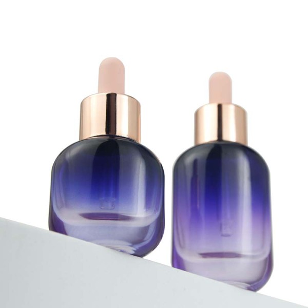 Luxury empty cosmetic 15ml 30ml glass face oil serum bottle 1oz essential oil bottle dropper bottles with box