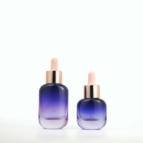 Luxury empty cosmetic 15ml 30ml glass face oil serum bottle 1oz essential oil bottle dropper bottles with box