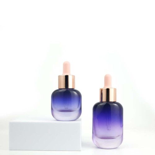 Luxury empty cosmetic 15ml 30ml glass face oil serum bottle 1oz essential oil bottle dropper bottles with box