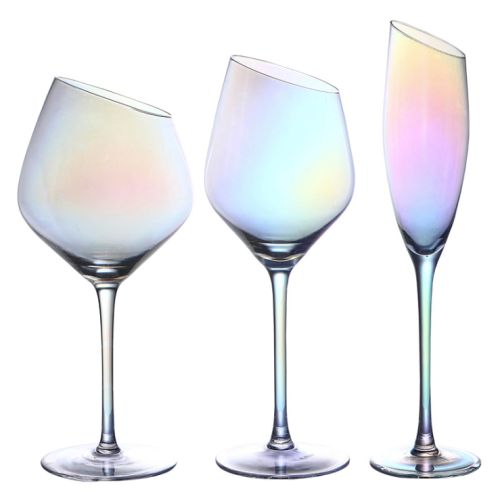 2024 New Products Elegant Slanted Rim Goblet red wine glass Champagne Flute Gift Present Wedding