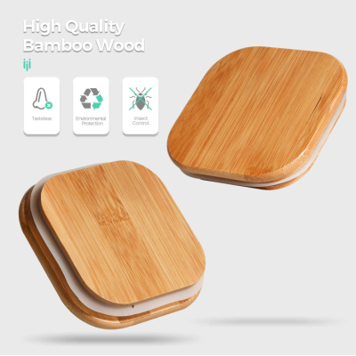 IKOO high borosilicate canisters airtight food storage bamboo square glass jar glass canisters