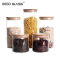 Canister Set of 5 Glass Kitchen Canisters with Airtight Bamboo Lid Glass Storage Jars for Kitchen
