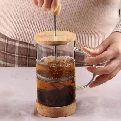 2014 New type OEM logo by free for Bamboo French Press Coffee with Cork Base french press plunger