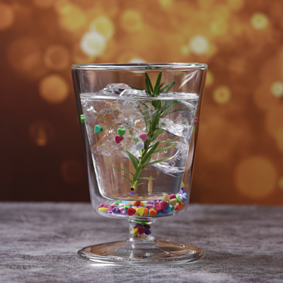 Hot Selling 2024 glass of milk Colorful Star Sequin Cup Handmade Double Wall Glass Goblet Cup