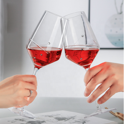 Hot cuttin stick diamond wine glasses stemless sets stemless champagne red wine glasses