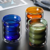 Creative and fashionable color double layer water cup Household milk heat-resistant milk glass