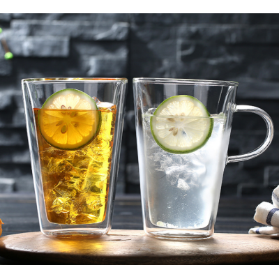 Factory direct high quality sales of large capacity double glass water cup household juice glasses