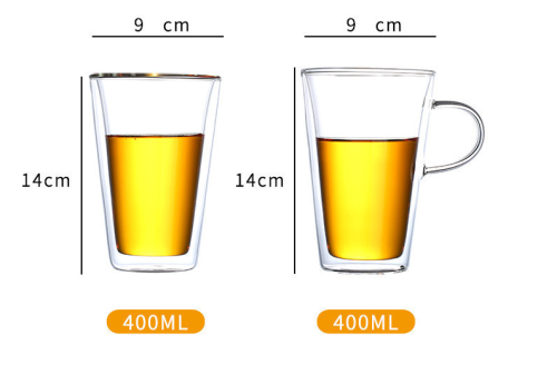 Factory direct high quality sales of large capacity double glass water cup household juice glasses