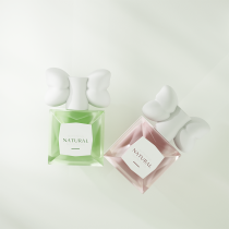 unique shape design cute creative luxury glass women perfume mist spray bottle with Butterfly Knot Cover