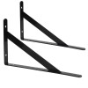 Adjustable Angle Black Power Coated Table Corner Metal Wall Mount Floating L Folding Shelf Bracket