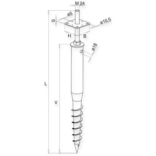 Tornillo de tierra ajustable con base de pilar 80x80x800mm, 110x110x1000mm, 110x110x900mm