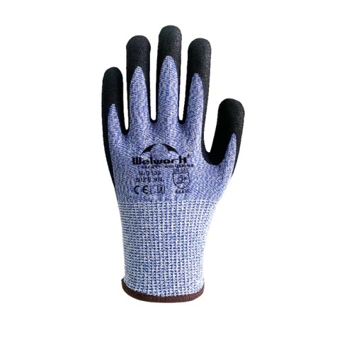 Guantes de trabajo de seguridad anticortes con revestimiento de nitrilo, resistentes al aceite, de fibra HPE, nivel 5, con certificación CE N-D133, para la industria de la construcción