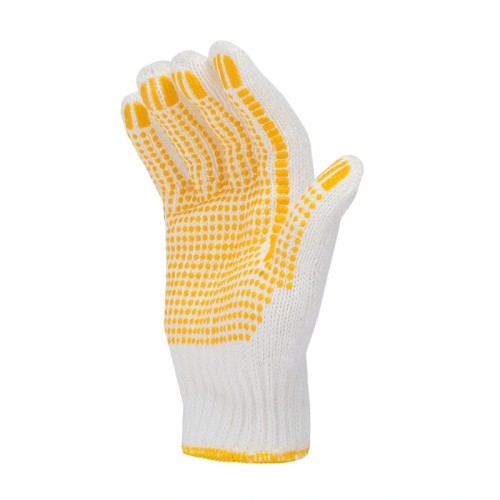 Wholesale Warm Work Gloves Nylon PVC Polka Dots Gloves Knit White Cotton Personal Safety Gloves