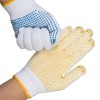 Wholesale Warm Work Gloves Nylon PVC Polka Dots Gloves Knit White Cotton Personal Safety Gloves