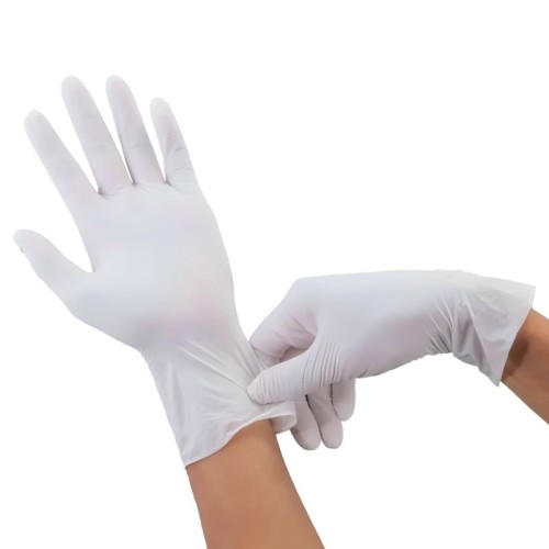 Guantes de nitrilo desechables para exámenes sin polvo azul y negro