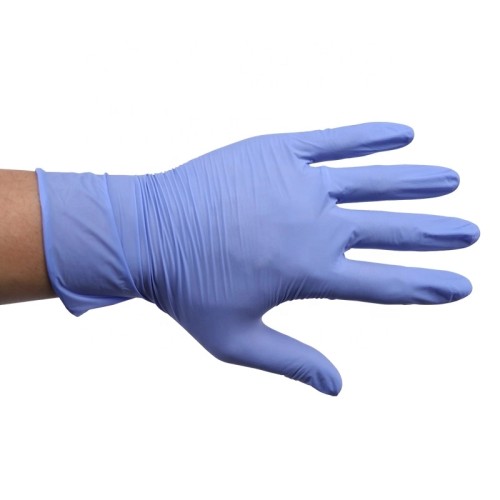 Guantes de nitrilo desechables para exámenes sin polvo azul y negro