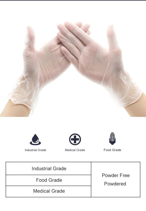 White Disposable PVC Vinyl Examination Gloves for Food Industry Factory Direct Sale