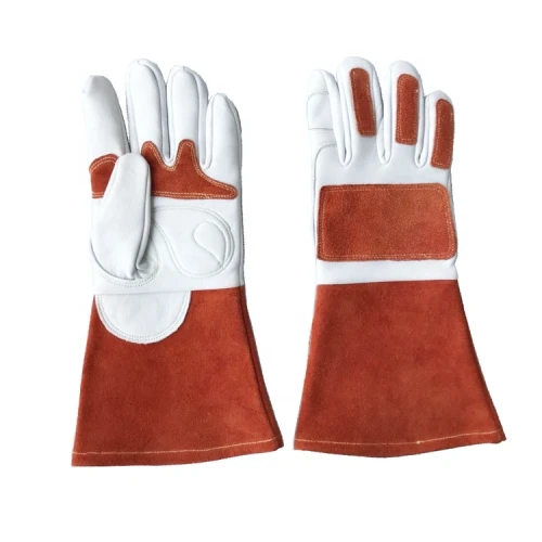 Guantes de trabajo de seguridad de cuero vacuno partido para soldadura industrial de alta calidad con nuevo diseño, guantes para conductor