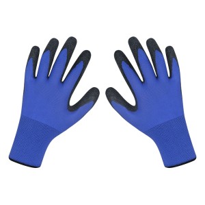 Guantes de látex con revestimiento arrugado y equipo de protección personal al por mayor de China