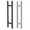 Bisagra soldable/Tirador de puerta de vidrio sin marco redondo en forma de H de acero inoxidable con montaje en escalera
