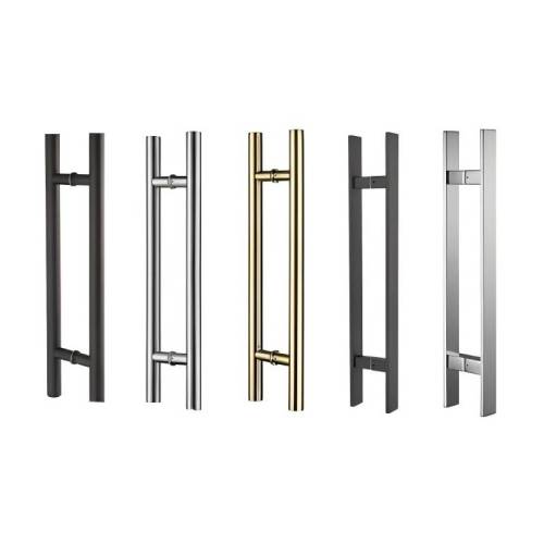 Stainless Steel H Shape Round Frameless Glass Door Hardware Ladder Mounting Pull Handle