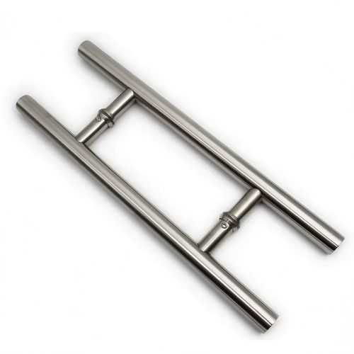 Stainless Steel H Shape Round Frameless Glass Door Hardware Ladder Mounting Pull Handle