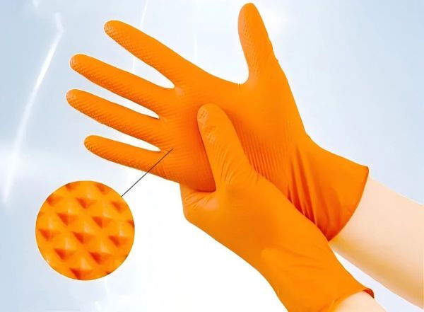 High Quality Chemical Wholesale Diamond Textured Nitrilo Glove