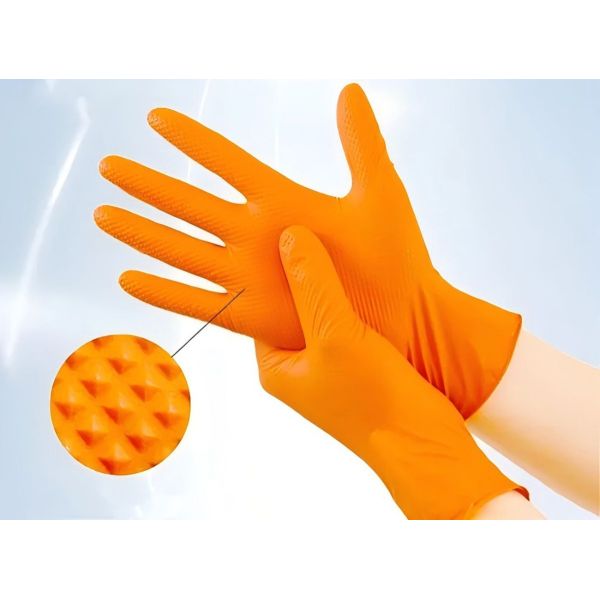 High Quality Chemical Wholesale Diamond Textured Nitrilo Glove