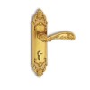 European Style Wood Door Lock Handles Hotel Villa Home Use Antique Brass Brush Finish Door Handles