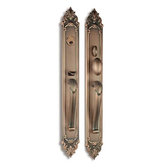 European Style Antique Brass Main Door Handle with Zinc Alloy Welding Hinge