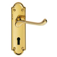 Gold Color Villa Construction Decorative Hardware Door Handles with Plate