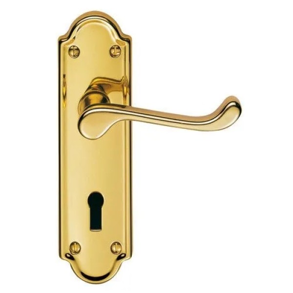 Gold Color Villa Construction Decorative Hardware Door Handles with Plate