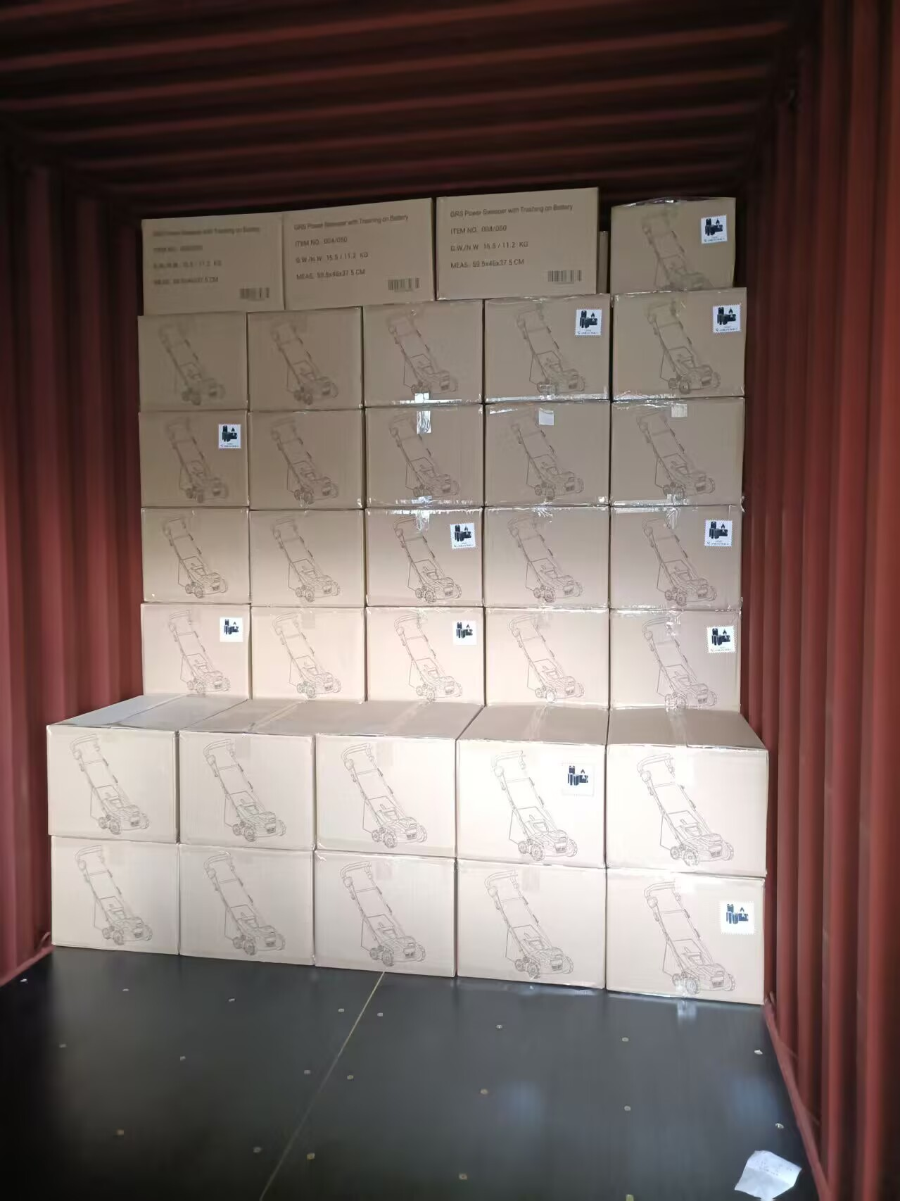 loading picture of battery-powered sweeper