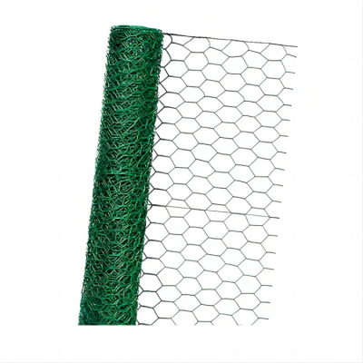 Malla de alambre hexagonal revestida de PVC de fábrica Malla de alambre de metal verde