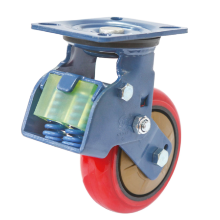 5/6/8 Inch Shock Absorbing PU Industrial Caster Swivel / Fixed /with Brake