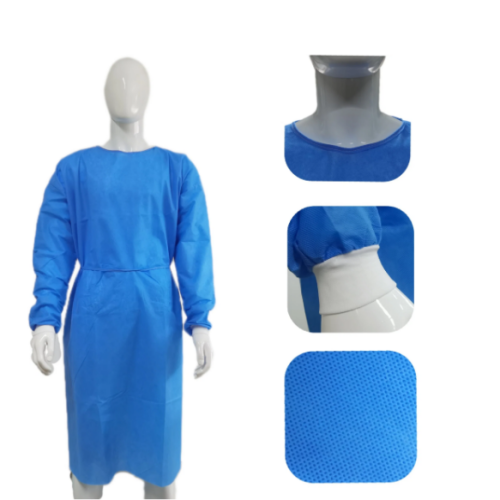 Waterproof Non-Sterile Isolation Gown AAMI Level1/2/3 SMS Non-Woven Protective Clothing