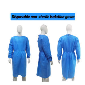 Waterproof Non-Sterile Isolation Gown AAMI Level1/2/3 SMS Non-Woven Protective Clothing