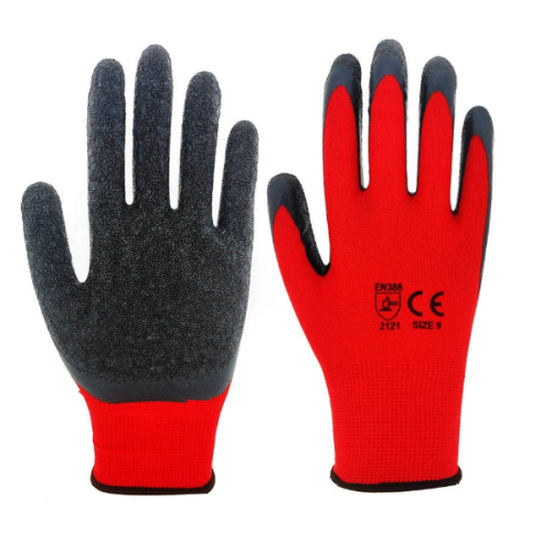 Wholesale Crinkle Coated Latex Glove Safety Working Gloves