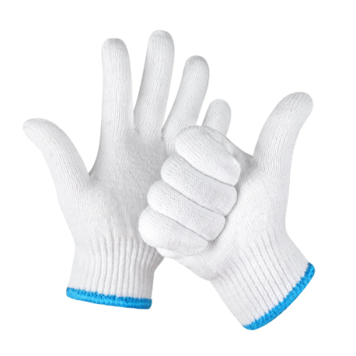 Safety Work Construction Price Industrial Working Hand Protective White Cotton Knitted Gloves