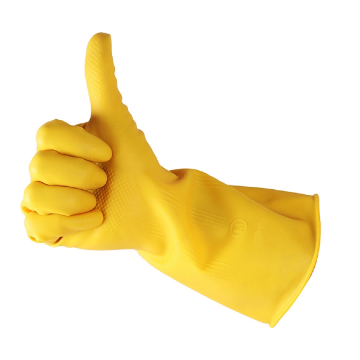 Anti Slip Reusable Kitchen Dish washing Latex Rubber Gloves
