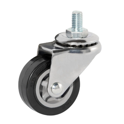 Light Duty TPU Caster Black Color Chrome Plating No Bearing Rigid&Swivel&Side Brake