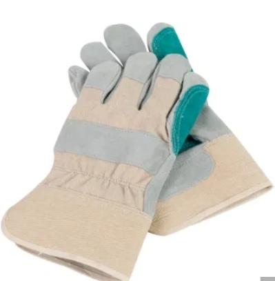 Leather Work Gloves with Double Palm, CE Approved for Construction