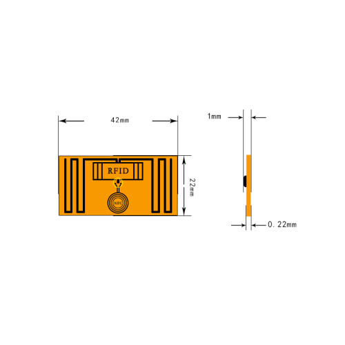 Custom NFC RFID dual band tag 42*22mm FPC Waterproof and heat-resistant NFC tag EM4425 chip