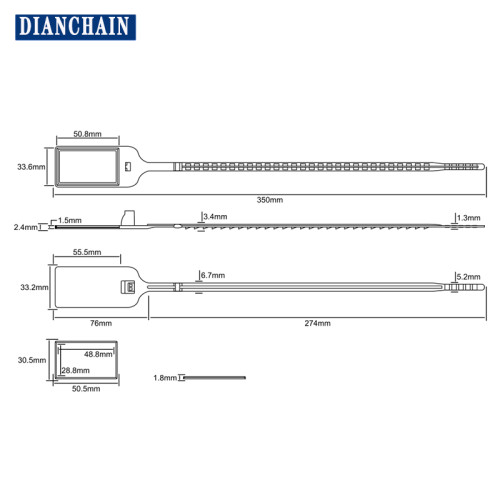 Etichetta di sigillo in plastica con sigillo in piombo da 55*33mm Etichetta anti-demolizione monouso con chip pcb213 ad alta frequenza e alta temperatura